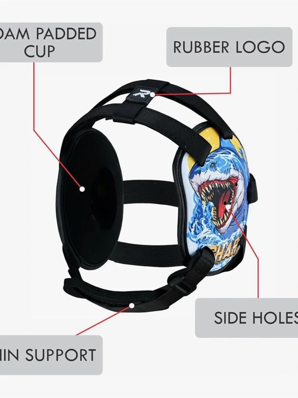 Roar Kids Blue Shark Print wrestling Headgear.   C3
